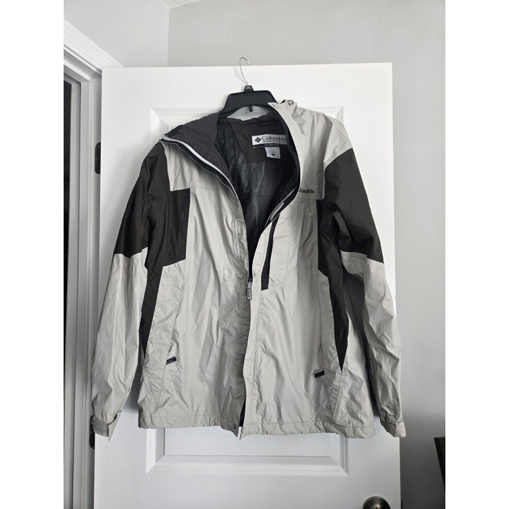 Columbia Vertex Omni-Shield Ivory Gray Full Zip Men's Windbreaker Jacket large